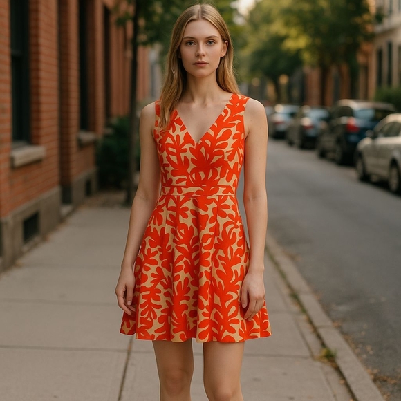 Pink Owl Dresses & Skirts - Pink Owl Vibrant Orange Sleeveless Dress Size Large
